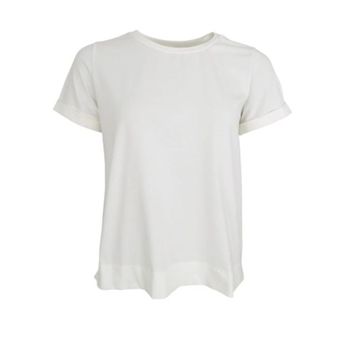 BC May T-shirt med kort ærme og slids, Offwhite